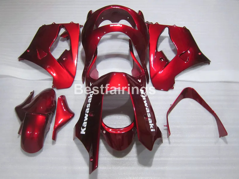 Top-Selling Plast Fairing Kit för Kawasaki Ninja ZX9R 98 99 Vin Röda Bodywork Fairings Set ZX9R 1998 1999 TY21