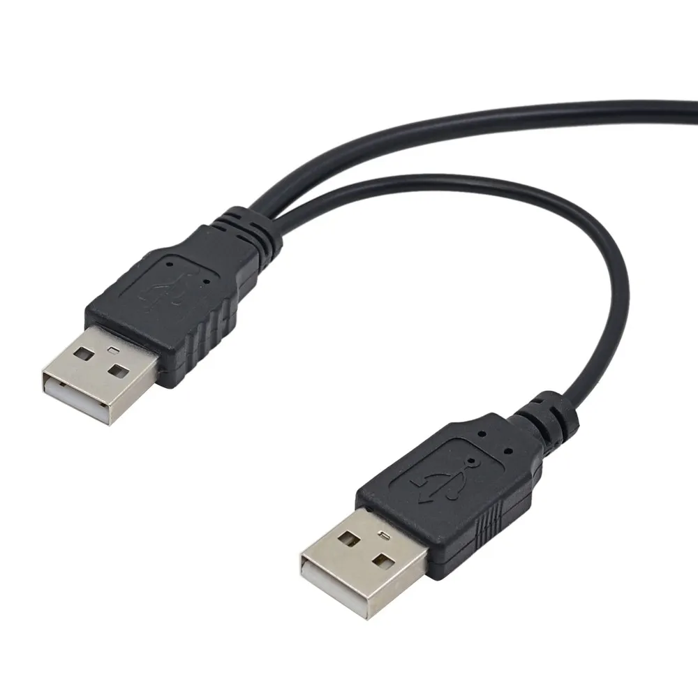 Dubbel USB 2.0 A till SATA 22PIN-kabel 2.5 Hårddiskdrivrutin HDD-adapterkontakt med nätkabel 