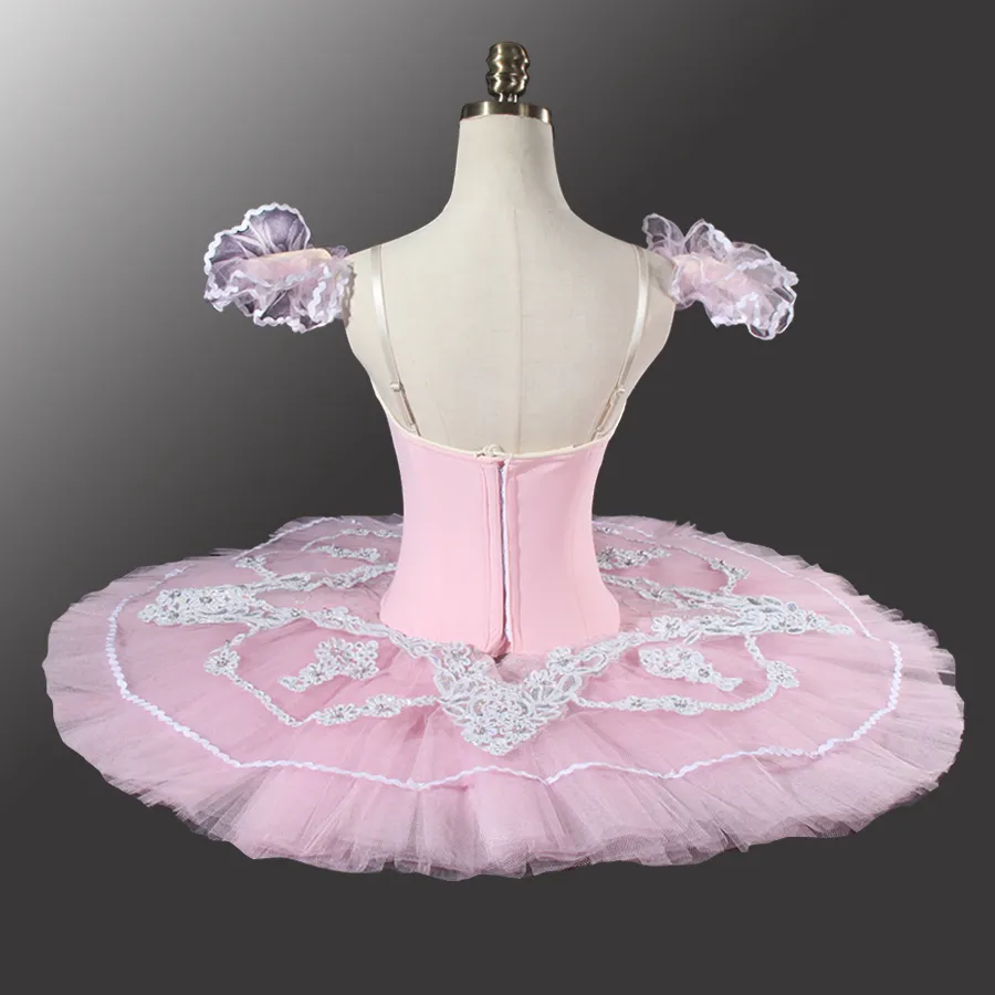 Volwassen roze klassieke ballet tutu yagp professionele pannekoek ballet met bloem fairy ballet tutu kostuum dancewear ld0005