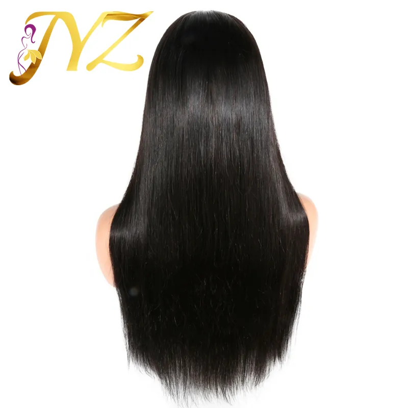 Top Quality Straight Human Hair Wigs Lace Front Wigs Natural Color Human Hair Full Lace Wigs Swiss Lace Middle Brown Natural Color7637461