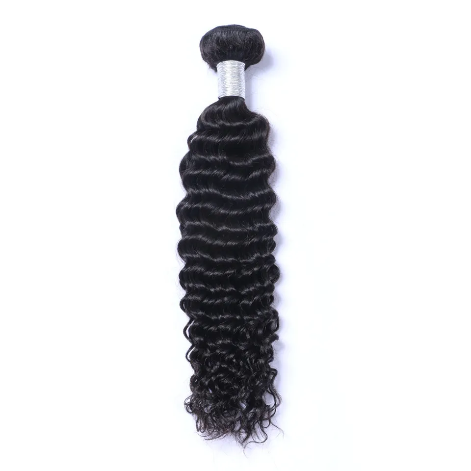 Cabelo humano virgem indiano onda profunda encaracolado não processado cabelo remy tece tramas duplas 100 g/pacote 1 pacote/lote pode ser tingido descorado