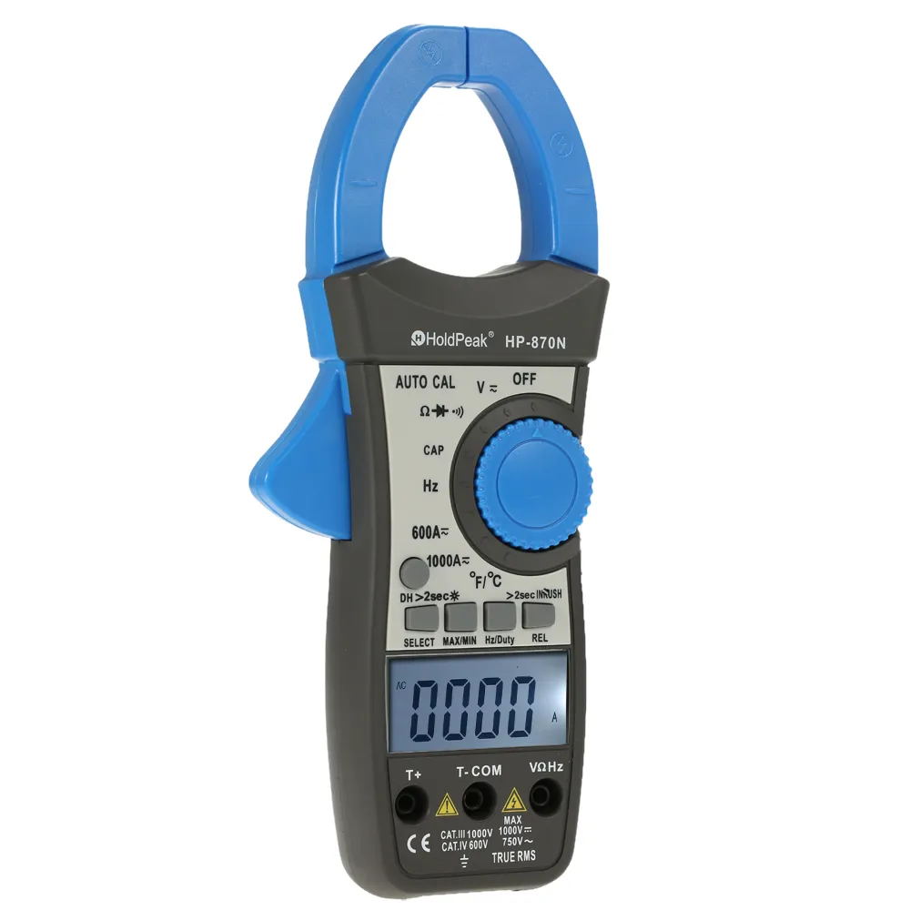 1000A True RMS Auto Range Digital Clamp Meters Température du condensateur 6000 points avec double rétroéclairage LCD