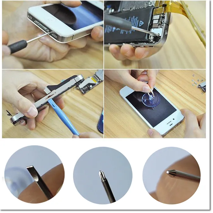 Comincan 8 in 1 Repair Pry Tool Kit Opening Tools Star Torx Pentalobe Screwdriver for iPhone 4 4S 5 5S Mobile cellphone