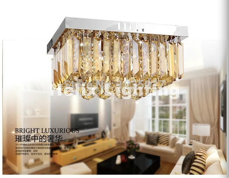 Livraison gratuite nouvellement carré LED plafonnier en cristal 3 W luminaire Champagne plafonnier éclairage lampe encastré garanti 100%