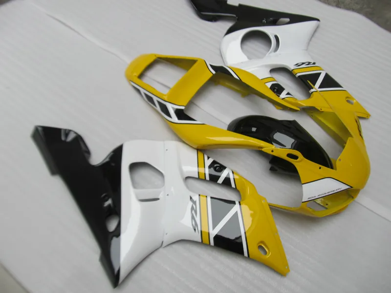 Hot Koop Plastic Fairing Kit voor Yamaha YZF R6 98 99 00 01 02 Geel Wit Black Backings Set YZFR6 1998-2002 OT26