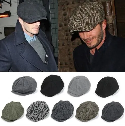 Nyanländer Vuxen Newsboy Caps Hat All Match Berets Vinter Varm Cap Hat More 25 Färger