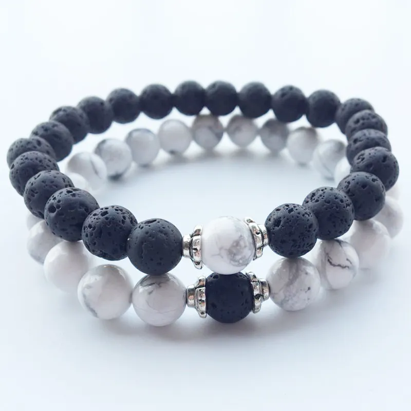 8mm Natural Stone Beads Lava Healing Beaded Strands Charm Bracelets Jewelry For Women Men Couple Lover