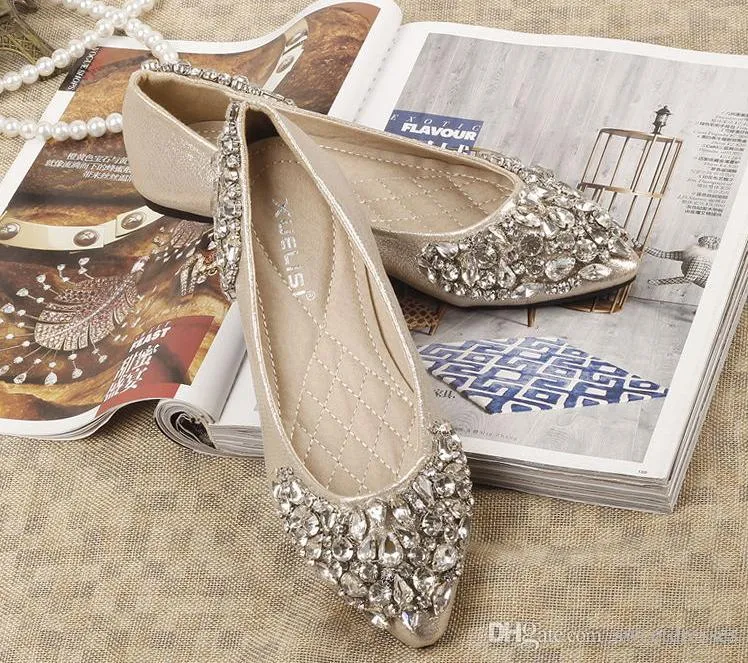 Flat wedding shoes clearance with bling