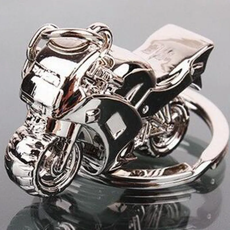 3D -Modell Motorrad -Schlüssel Ringkette Motor Silber Keychain Neue Mode niedlich 62099482308959
