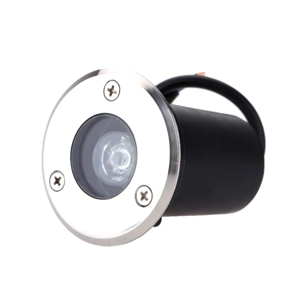 IP67 للماء 1W LED تحت الأرض مصباح الطابق دفن الصمام الخفيفة الدافئة الأبيض / الباردة الأبيض / الأحمر / الأخضر / الأزرق / الأصفر AC85-26 السباحة نافورة