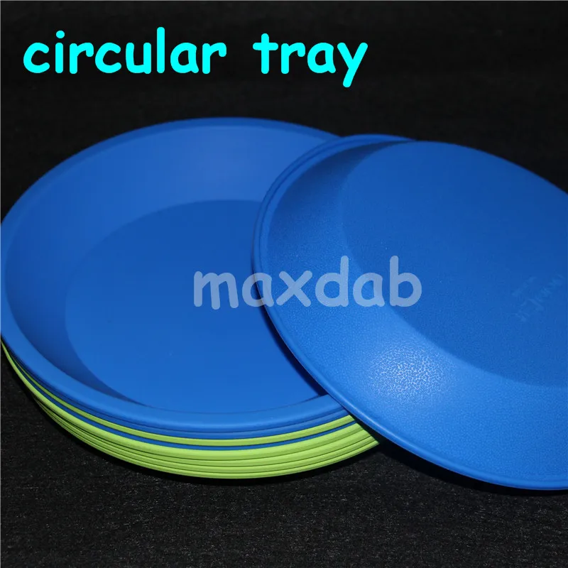 caixa atacado pratos de silicone bandeja azul amarelo verde prato profundo redondo panela 8 