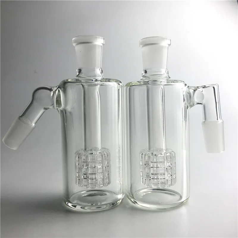 Nya Mini Glass Bong Ash Catchers 14mm 18mm Tjock Pyrex Bongs Ash Catcher med Clear Bubbler 45 90 Degree Ashcatcher för rökning