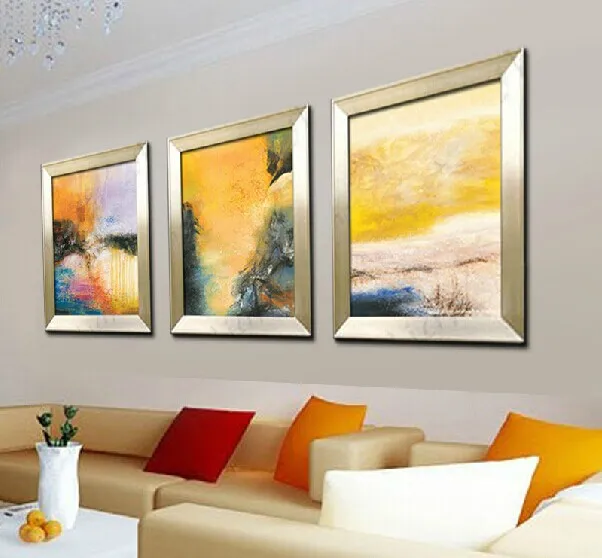 Three-Picture Combination Famous Abstract Wall Art Prints Hand Painted Decorated Poster Oil Painting for Living Room No Frame