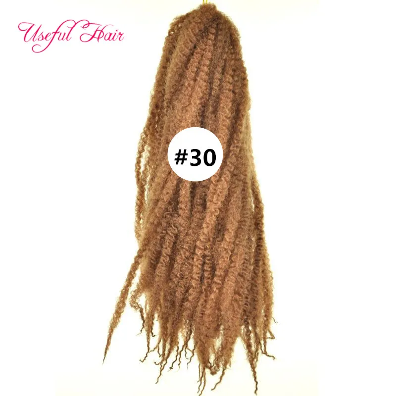 30Strands / pcs 18inch afro kinky curly hårförlängning syntetiska virkade flätor kanekalon flätande hår för svart kvinnor marley twist