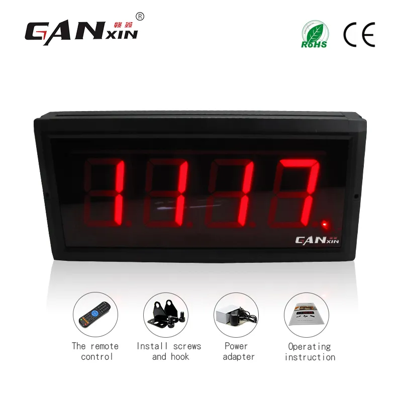 [GANXIN] 4-stelliges 3-Zoll-LED-Display mit hohem Charakter, digitaler Zähler, 12 V, Countdown/Up-Zähler 0–9999, mit IR-Fernbedienung, rote Farbe