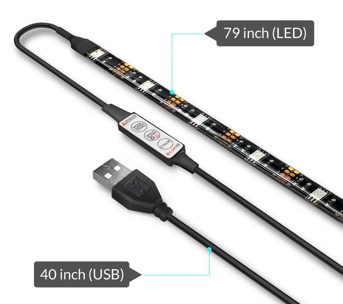 Waterproof Usb Led Light Strip For HDTV And USB Multi Color Lighting