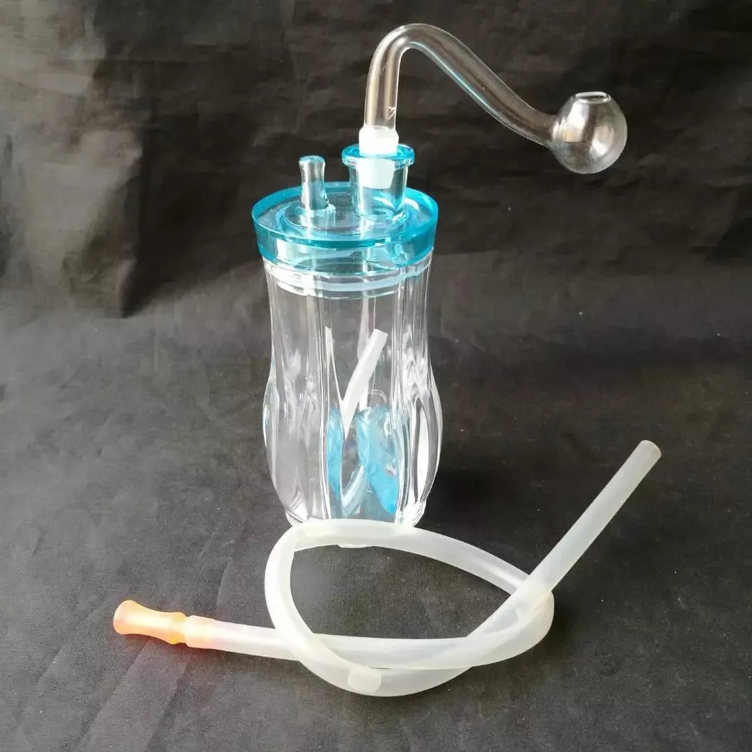 Transparent ribbed hoods bongs accessories Unique Oil Burner Glass Bongs Pipes Water Pipes Glass Pipe Oil Rigs Smoking with Dropper