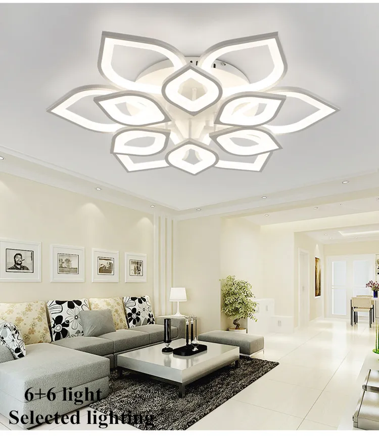 현대 서스펜션 LED 펜던트 램프 꽃 샹들리에 천장 조명 110V 220V 거실 침실을위한 디밍