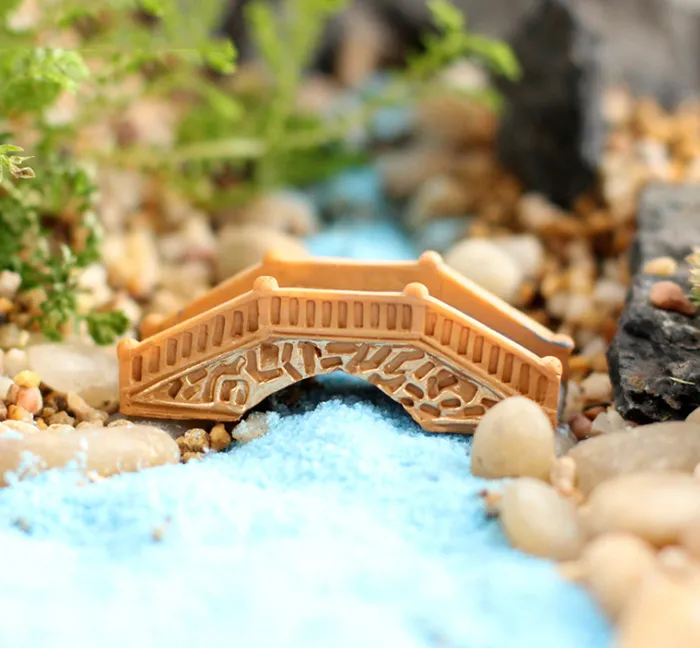 30st MOQ HELA SPITTING MINI HESSIN BRIDGE BONSAI GARDEN Fairy Miniature som används i trädgårdshem eller bröllopstillfället O2176540