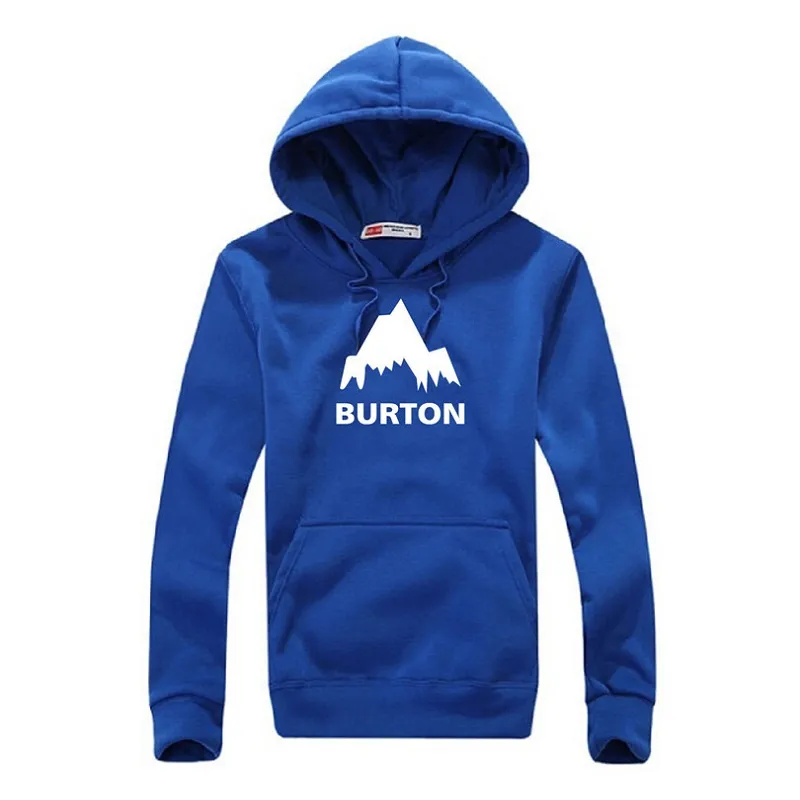 New Autumn Winter Burton Printed Hoodies Men Casual Fleece Long Sleeve Overcoat High Quality Male Hip Hop Pullover Sweatshirts