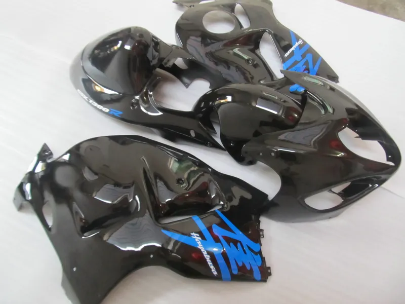 Top Selling Fairing Kit voor Suzuki GSXR1300 96 97 98 99 00 01-07 Glanzend zwart Blue Backings Set GSXR1300 1996-2007 OT23