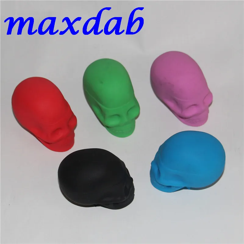 Nonstick wax containers 15ml skull shape silicone container food grade jars dab tool storage jar oil holder for vaporizer vape