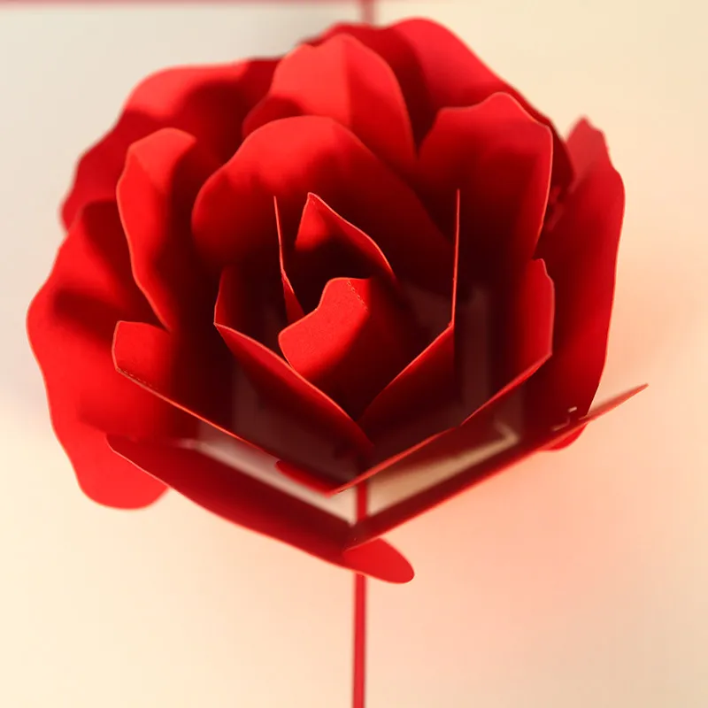 Grußkarten, Hochzeitskarten, Pop-up-Karten, Glückwünsche, Hochzeitstag, Rosen-Glückwunschkarte, Valentinstagskarte mit Umschlag