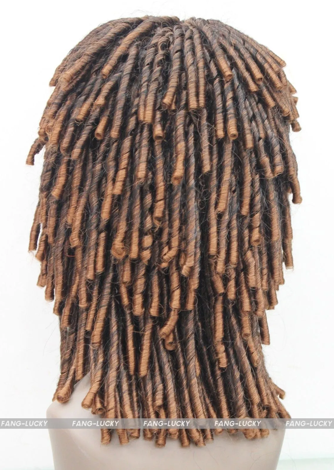 Gratis verzending Mooie mode nieuwe zwart bruin gemengde Afrikanen stijl pruik Dreadlocks Fancy Dress Ruud Gullit FTLG010