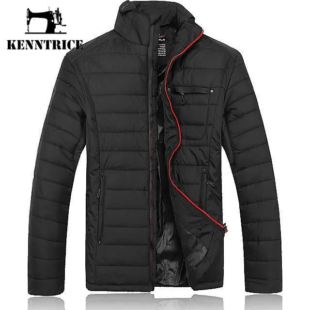 Wholesale- Kenntrice  New Black Jackets Men Coats Slim Cotton-padded Parks Sportswear Outerwear Thick Warm Winter Chaqueta Hombre
