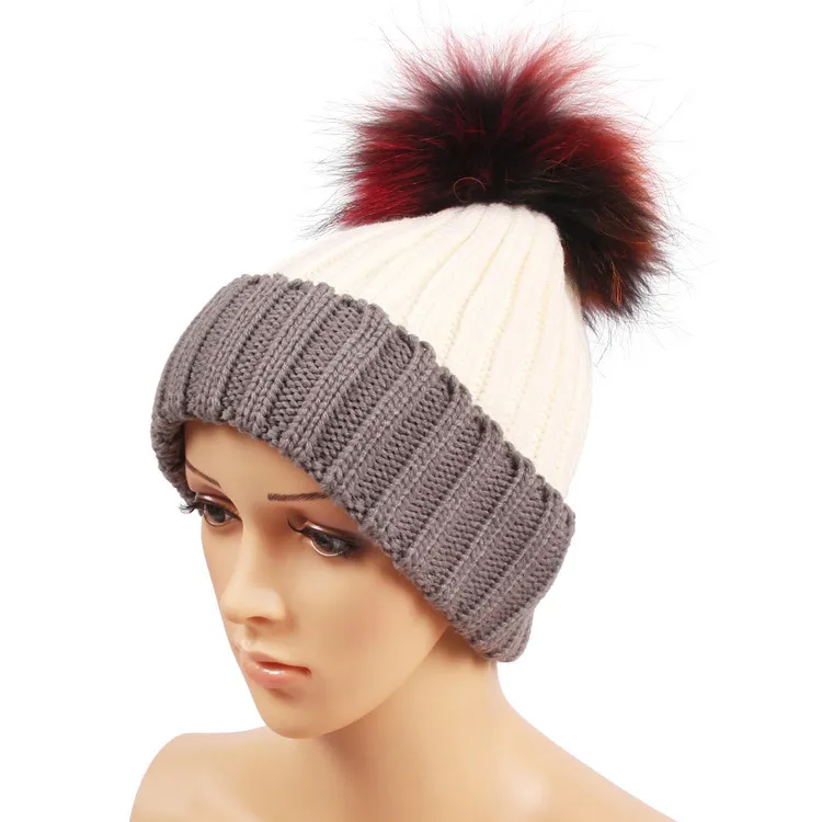 Inverno Moda Beanie Clássico Apertado Malha Colorido Pom Pomas Pomas Chapéu Winter Beanie Headgear Headgear Header Qualidade superior