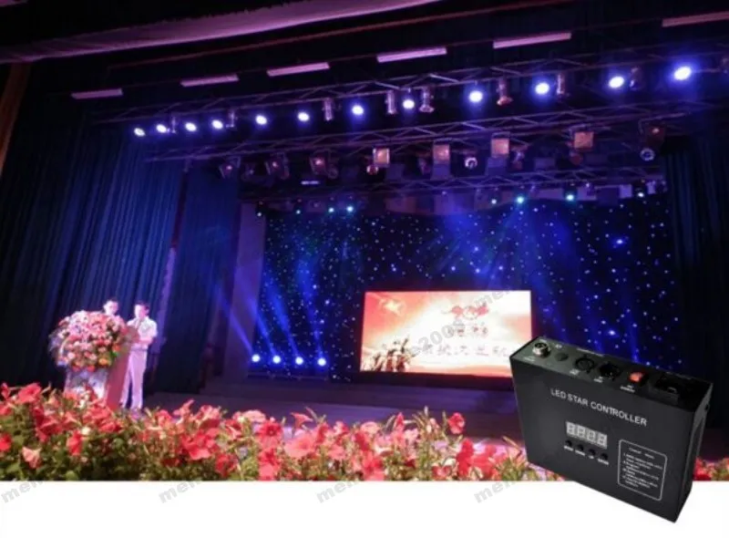 Nowy 4m * 4 M LED Star Curtain RGBW / RGB Kolorowe Efekty LED Stage Tackdrop Tackdrop Do Dekoracji Ślubnej 90V-240V z DMX Myy