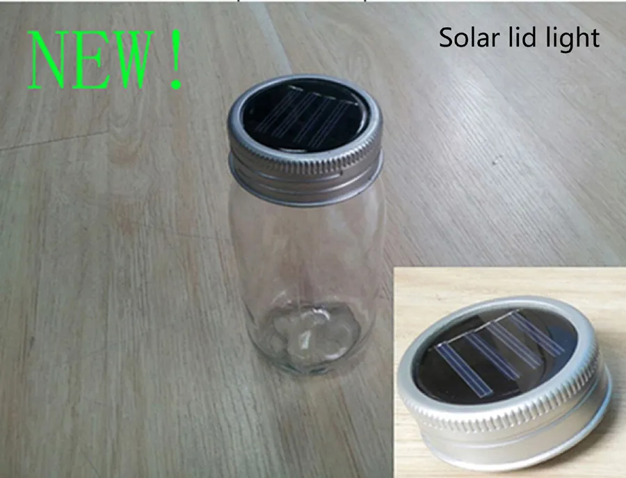 DHL、UPSシルバーとブラックカラーソーラー太陽電池式プラスチックメイソンJARの蓋は任意のMason Jar（jarを含みません）