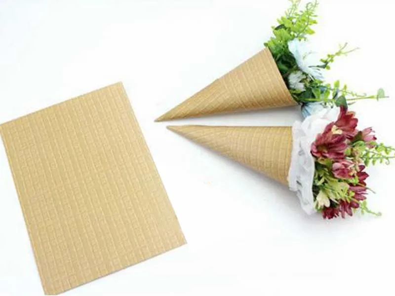 Mini-Eistüte für Blumen, Verpackung, Blumenstrauß, Geschenkverpackung, Bastelpapier, Kraftpapier, Blumenverpackungsmaterialien