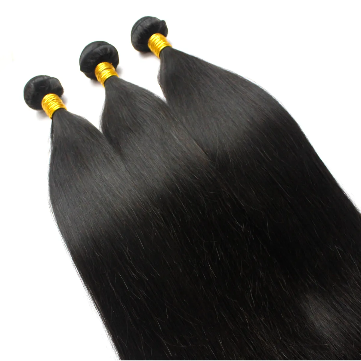 10 Pacotes / lote Fábrica Atacado Macio Cabelo Liso Brasileira Tece 100 Extensão Do Cabelo Humano Remy 1B Natural Preto Completo Peruano Virgem cabelo