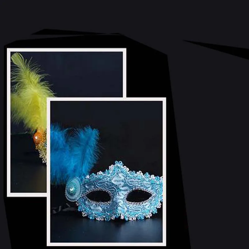 2017 new Halloween Masks Mints Women Half Face Feathers Sexy Venetian Princess Kids Mask Wholesale 