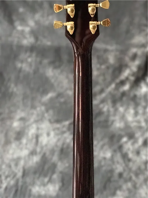 Chitarra elettrica marrone personalizzata di alta qualità di nuovo arrivo, chitarra con tastiera in palissandro, con chitarra hardware color oro di alta qualità