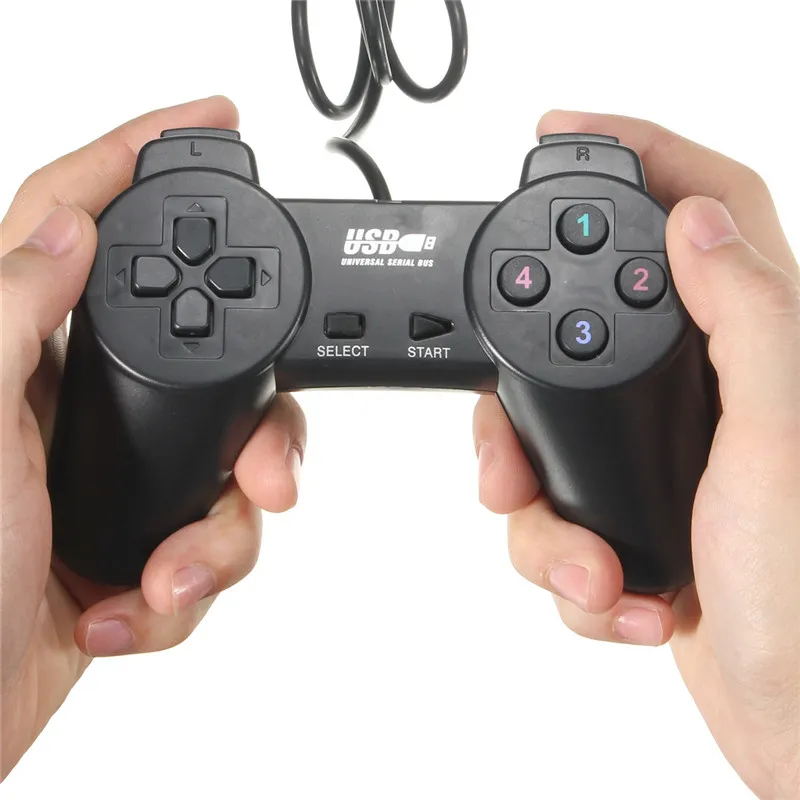 Black USB 2.0 Wired Gamepad Joystick Joypad Gamepad Game Controller for PC Laptop Computer for XP/for Vista