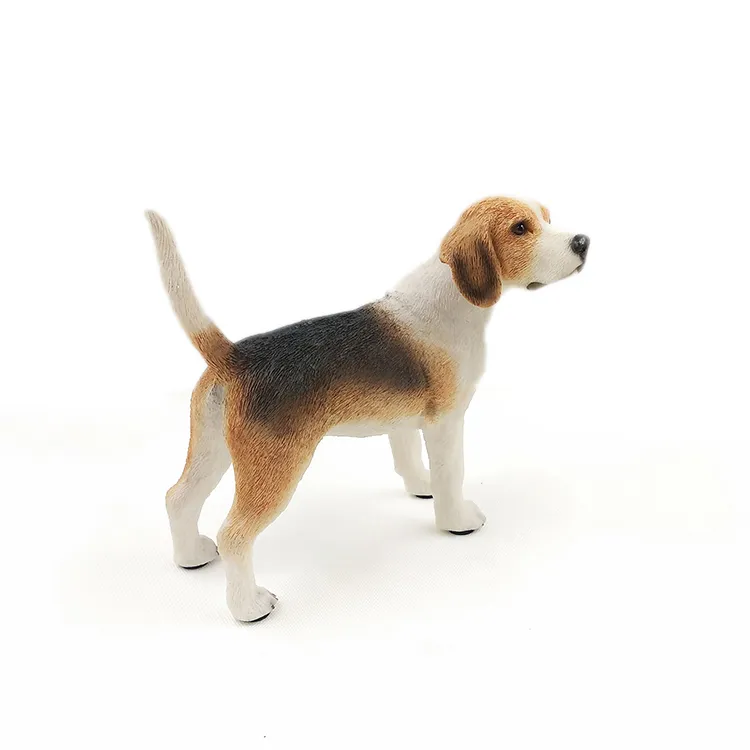 Arts and Crafts Beagle Hound Canine Stamboom Schattig Puppy Standbeeld Bruin Standing Staue Sculptuur voor Hondenliefhebbers