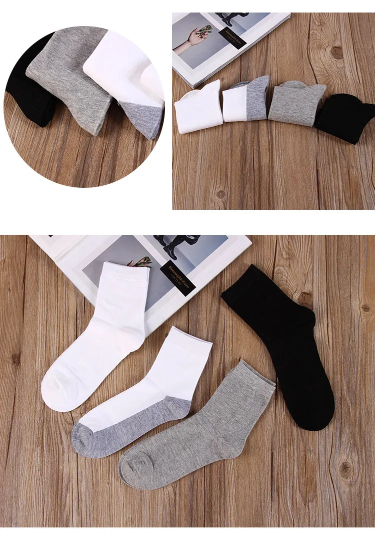 Försäljning Vår och Höst Nyaste Mäns Socks Business Mjuk Bekväm Andningsbar Bomull Tube Sock NW019