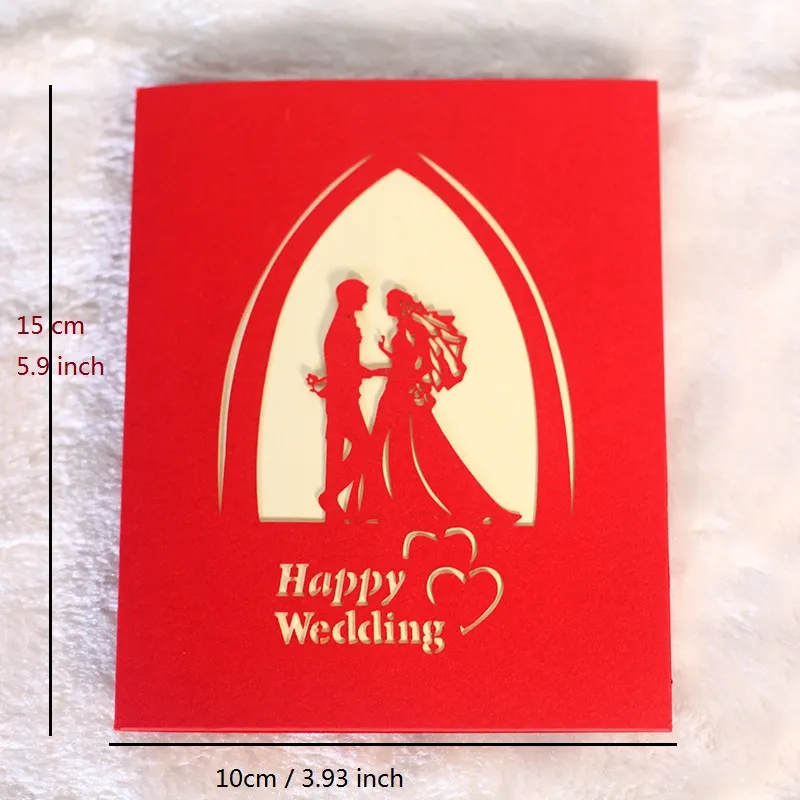 hälsningskort bröllopskort pop up kort gratulationskort handgjorda bröllopsdekorationer centerpieces valentins dag kort med kuvert