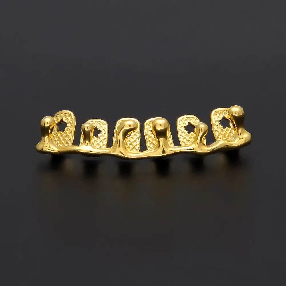 New Custom Fit Gold Color Hip Hop Teeth Drip Grillz Caps Lower Bottom Grill Silver Grills