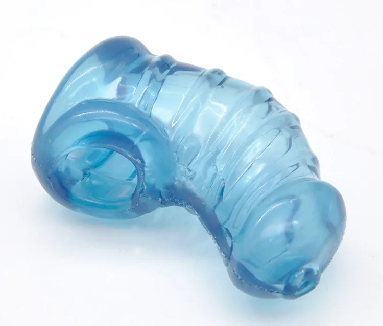 Jouets sexuels transparents de dispositifs de cage de coq de ceinture de chasteté masculine molle avec pour le produit de fétiche de SM d'hommes