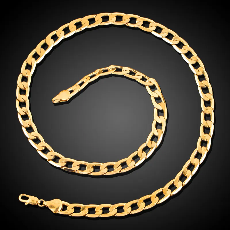 18K Real Gold Plated Necklace With "18K" Stamp Men Jewelry Wholesale New Trendy Chunky Snake Chain Necklace 24''