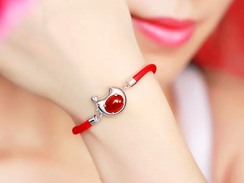 2017 nouvelle agate rouge ma vie bracelet rouge tressé s925 modèles féminins en argent nouvel an lunaire cadeau année chaîne à la main