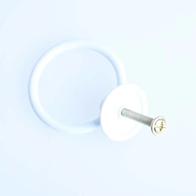 Modern simple white shaky drop rings drawer shoe cabinet knob pull white dresser door pulls furniture ring