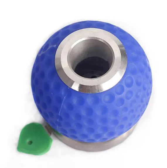 Criativo nova rodada bola de golfe de silicone capa de fumaça utensílios utensílios acessórios do cachimbo de água conjunto completo de aço inoxidável pote de carvão