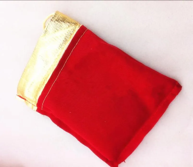 2017 wholesale/ 2 Farben 2 größen Samt Perlen Kordelzug Beutel Schmuck Verpackung Weihnachten Hochzeit Geschenk Taschen Schwarz Rot