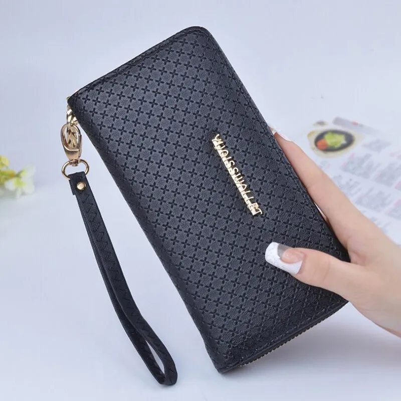 Fashion Plain Casual PU Women Evening Wallets New Brand Long Designer Wallet For Women Big Size Women Purse Handbags Free Shipping