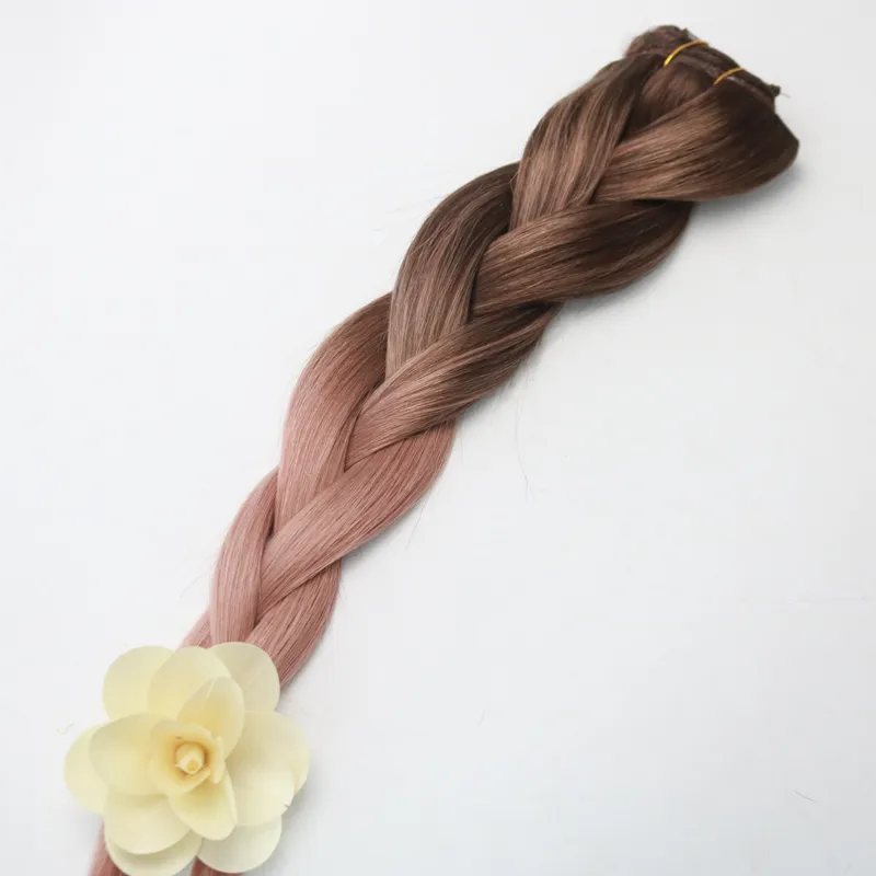 14-24inch 100g Full Set Clip in Hair Extensions Ombre Balayage Human Hair Clip in Human Hair Extensions Color Rose Gold