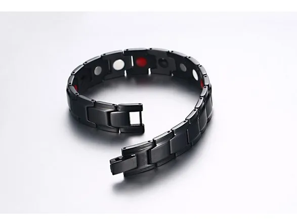 Mode Gezondheid Energie Armband Bangle Mannen Zwarte Sieraden Titanium Rvs Bio Magnetische Armband voor de mens vrij door DHL